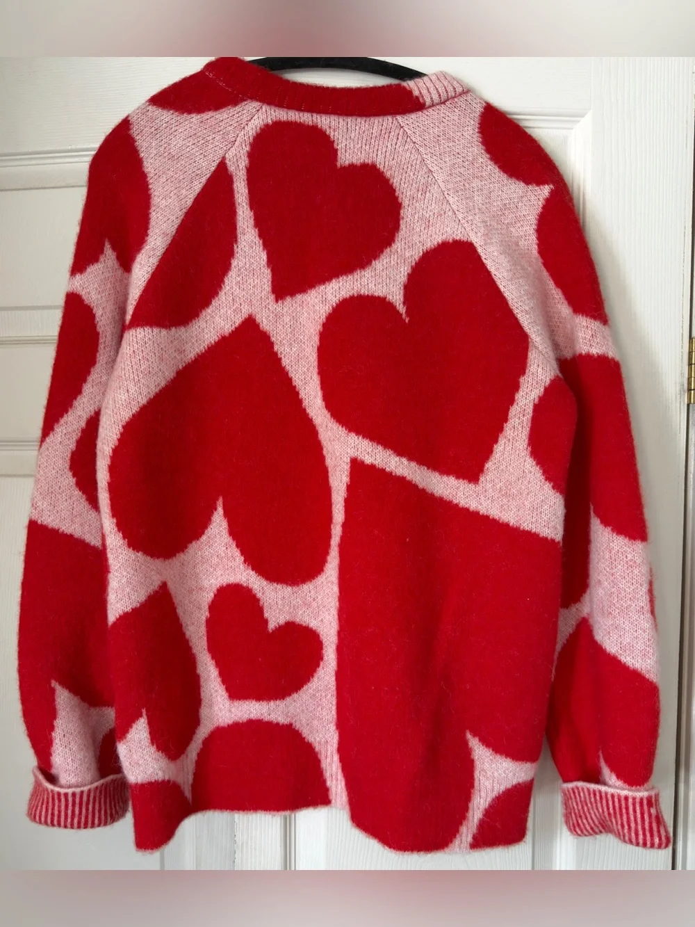 Kate Spade Red & Pink Heart-Pattern Crewneck Sweater‎